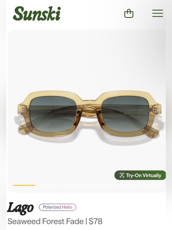 Sunski Accessories - Sunski “Lago” Polarized Amber Translucent Rectangular Sunglasses